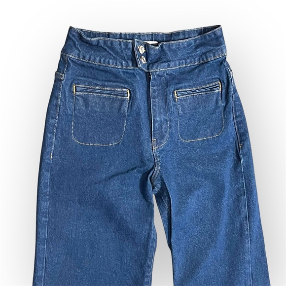 FRAME Le Hardy High Rise Wide Leg Jeans in Adele , medium wash, size 29 - Picture 4 of 15